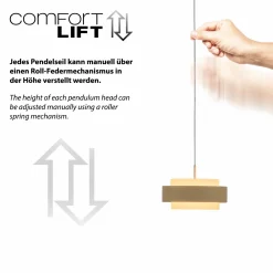 Pendelleuchten>SCHÖNER WOHNEN LED-Pendelleuchte 3flg beige