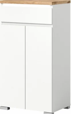 Schuhschrank braunsilberfarbenweiß^ Schuhschränke