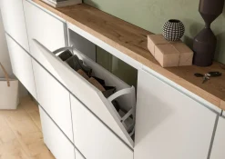 Schuhschrank braunsilberfarbenweiß^ Schuhschränke