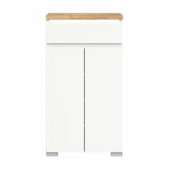 Schuhschrank braunsilberfarbenweiß^ Schuhschränke