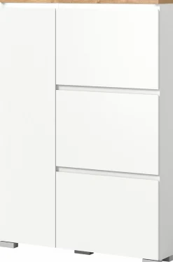 Schuhschrank braunsilberfarbenweiß^ Schuhschränke