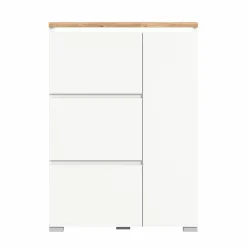 Schuhschrank braunsilberfarbenweiß^ Schuhschränke
