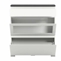 Schuhschränke> Schuhschrank grauweißsilberfarben