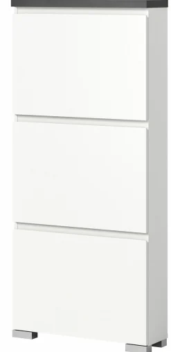 Schuhschrank grauweißsilberfarben^ Schuhschränke