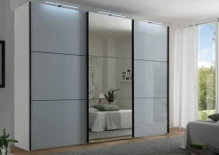 Kleiderschränke> Schwebetürenschrank grauweiß