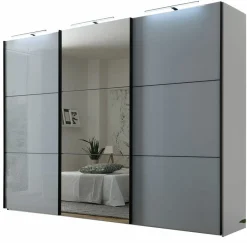Kleiderschränke> Schwebetürenschrank grauweiß