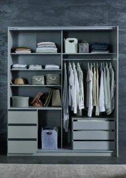 Schwebetürenschrank 2trg. grau^ Kleiderschränke
