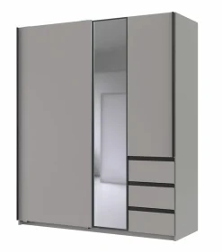 Schwebetürenschrank 2trg. grau^ Kleiderschränke