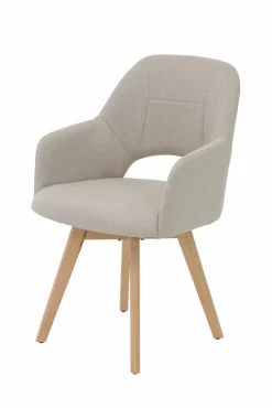 Sessel mit Armlehne drehbar beige^ Esszimmerstühle