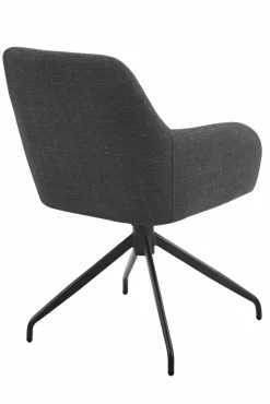 Sessel mit Armlehne drehbar grau^ Esszimmerstühle