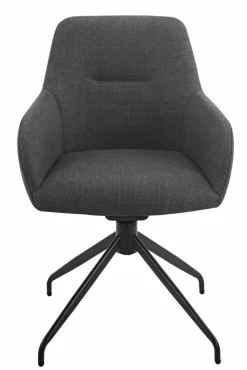 Sessel mit Armlehne drehbar grau^ Esszimmerstühle