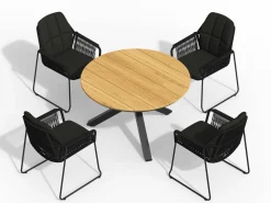 TIERRA OUTDOOR Kufensessel Garten stapelbar schwarz^ Gartensessel