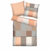 TOM TAILOR Satin-Bettwäsche grauorangeweiß^ Satin