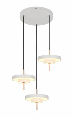 Trio Leuchten LED-Pendelleuchte 3flg grau^ Pendelleuchten