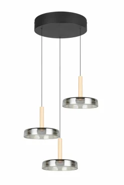 Pendelleuchten>Trio Leuchten LED-Pendelleuchte 3flg schwarz