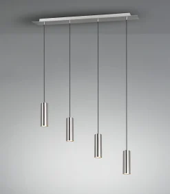 Trio Leuchten Pendelleuchte 4flg silberfarben^ Deckenleuchten|Spots