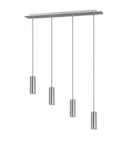 Trio Leuchten Pendelleuchte 4flg silberfarben^ Deckenleuchten|Spots