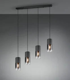 Trio Leuchten Pendelleuchte 4flg schwarz^ Pendelleuchten