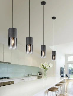 Trio Leuchten Pendelleuchte 4flg schwarz^ Pendelleuchten