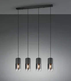 Trio Leuchten Pendelleuchte 4flg schwarz^ Pendelleuchten