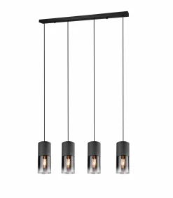 Trio Leuchten Pendelleuchte 4flg schwarz^ Pendelleuchten