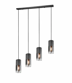 Trio Leuchten Pendelleuchte 4flg schwarz^ Pendelleuchten