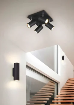 Trio Leuchten Strahler 4flg schwarz^ Spots