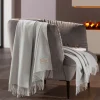 Wohndecken>Villeroy & Boch Fransenplaid graublauschwarz
