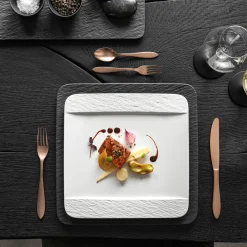 Speiseteller>Villeroy & Boch Speiseteller eckig 27,9x27,9cm weiß