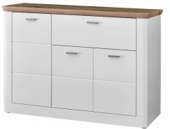 Kommoden & Sideboards|Kommoden>vito Kommode braunweißsilberfarbenschwarz