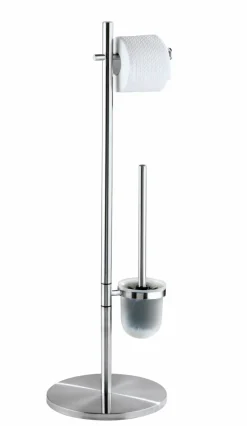 Badzubehör|Badaccessoires>Wenko Stand WC-Garnitur silberfarben
