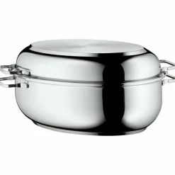 Bräter & Schmortöpfe>WMF Extrabräter mit Metalldeckel silberfarben