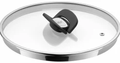 WMF Glasdeckel 24cm silberfarbenschwarztransparent^ Töpfe