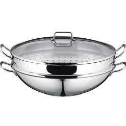 WMF Wok 36cm 4tlg. silberfarben^ Woks