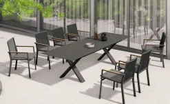 ZEBRA Garten Ausziehtisch schwarz^ Gartentische Ausziehbar